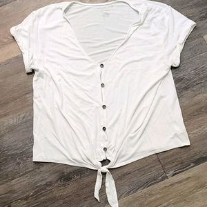 AE Soft and Sexy Knotted Button Down Tee